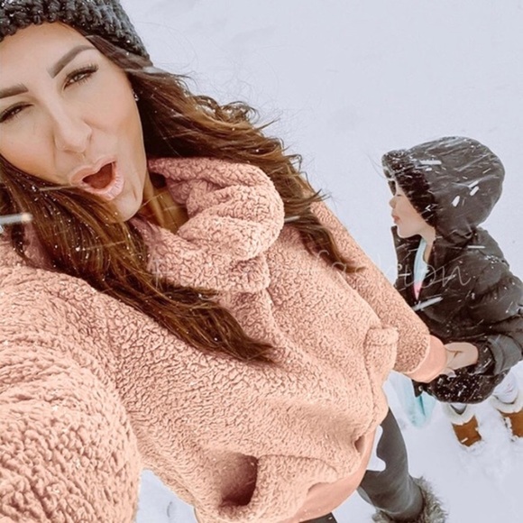 Pink Sherpa Mock Neck Pullover Jacket - Picture 5 of 5